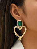 Heart decor drop earrings