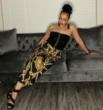 "Golden Goddess" 1-pc Print Tube Jumpsuit