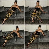 "Golden Goddess" 1-pc Print Tube Jumpsuit