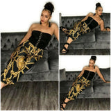 "Golden Goddess" 1-pc Print Tube Jumpsuit