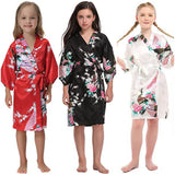 "Peacock Princess" Girls Kimono Robes Silky Nightwear