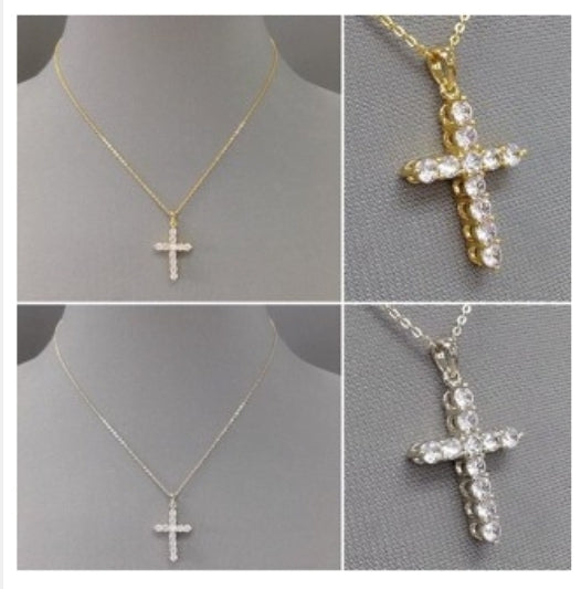 White Gold dipped & gold dipped necklaces & Cross pendants