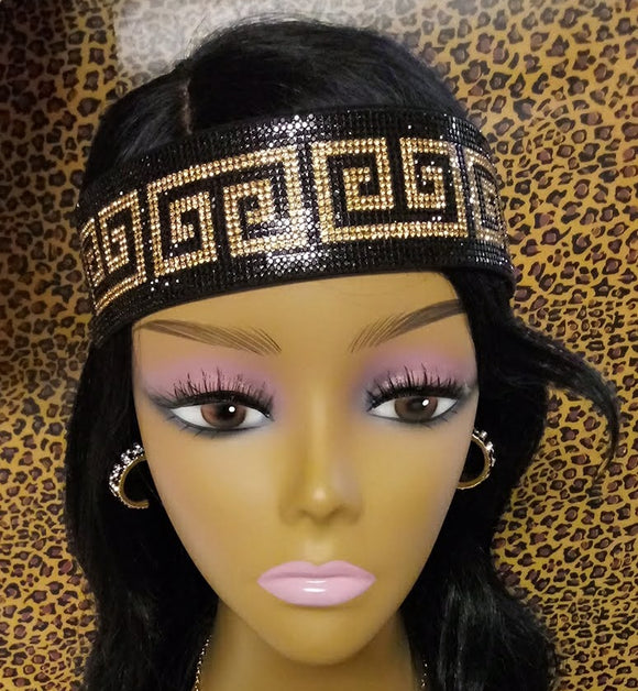 Gold Greek Pattern Bling Headband