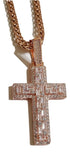 18 karat Rose-gold plated Unisex cross pendant with chain - (Men and women)