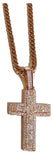 18 karat Rose-gold plated Unisex cross pendant with chain - (Men and women)